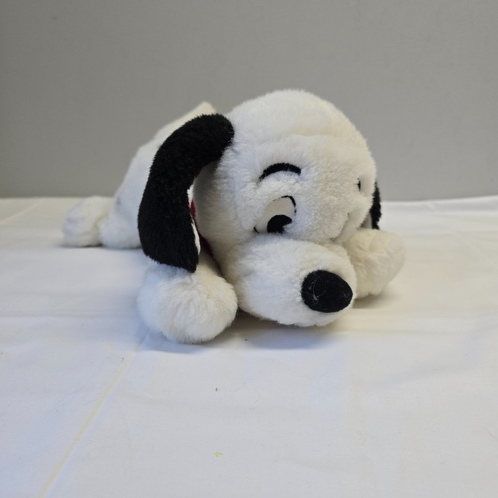 Dalmatians Lucky Plush Dog White Black Spotted Red Collar Toy 12"‎